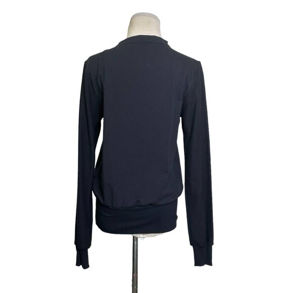 L'agence Black Josilyn Lace Up Sweatshirt size Small - Picture 2 of 12